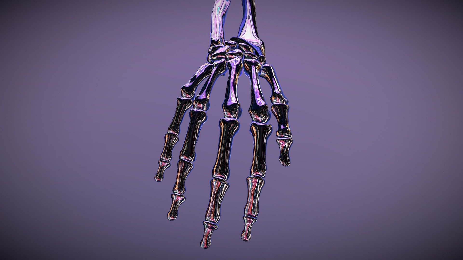 3D model of a Human Hand Silver Bones - Human Hand Skeleton - 3D model by MazerStudio 3d model