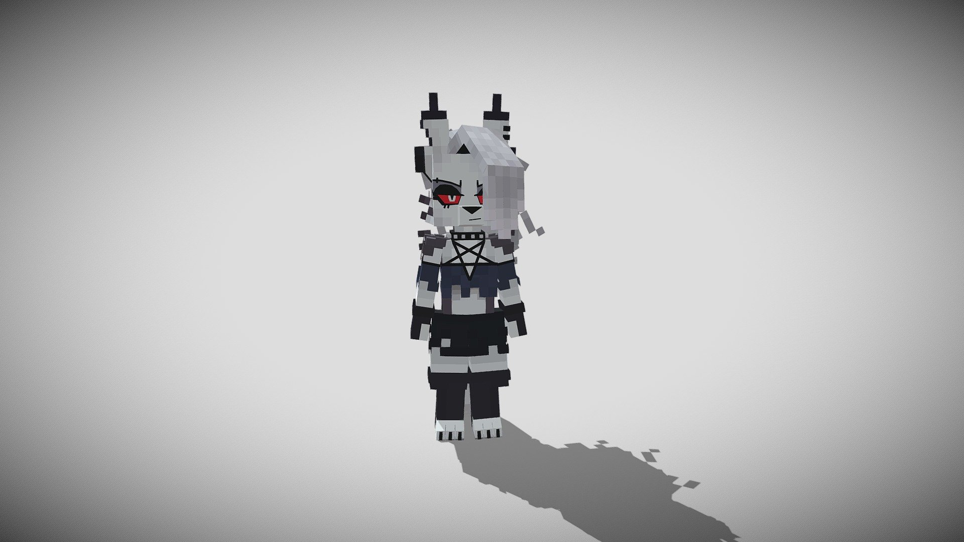 Hello everyone, 
I am glad to introduce my first model on this site. At first, I did it for myself just to play Minecraft Bedrock with such a model, but then I thought why not try uploading it to some public sites for evaluation. If anything, do not judge strictly, I tried as best I could. And yes, this is a 4D skin, and I used it in Minecraft Bedrock - Loona (HELLUVA BOSS) (Minecraft) (4DSkin) - 3D model by 4DskinsForMinecraftBE (@FirFox4Dskins) 3d model