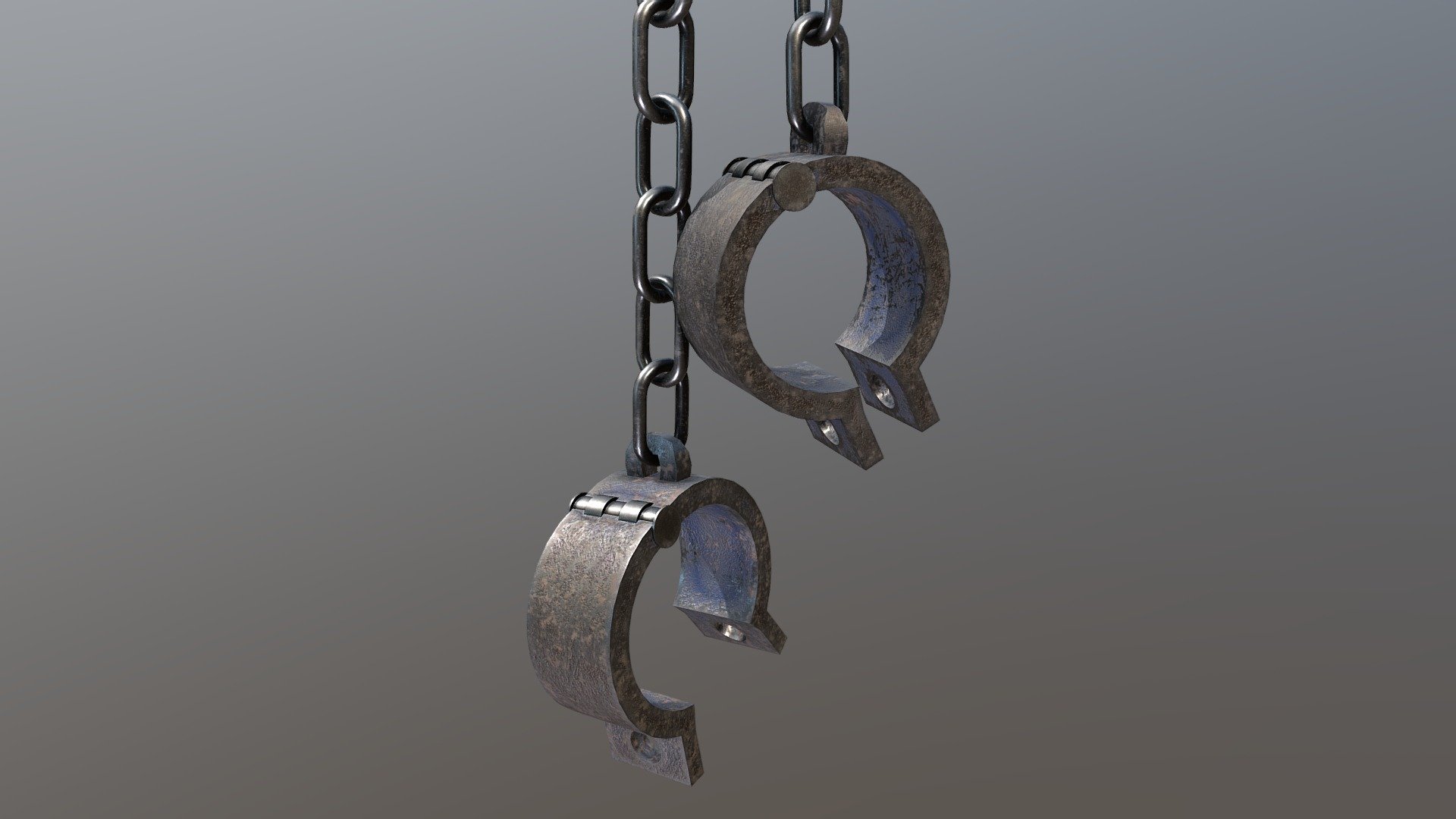 Low poly shackles and stake 3d model