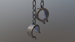 Shackles cell, medieval, chainsaw, jail, shackles, chains, handcuffs, cuffs, blender