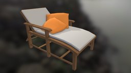Low Poly Beach Chair grass, cute, topology, baby, bench, toy, garden, hotel, exterior, umbrella, travel, sand, vr, pool, holidays, seaside, parasol, handpainted, game, lowpoly, chair, mobile, gameready