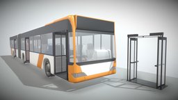 RNV Bus (WIP-6) Rigged Inward Gliding Doors automobile, transport, doors, bus, public, long-rnv-city-bus, inward-gliding-doors, bus-door, animated, rigged