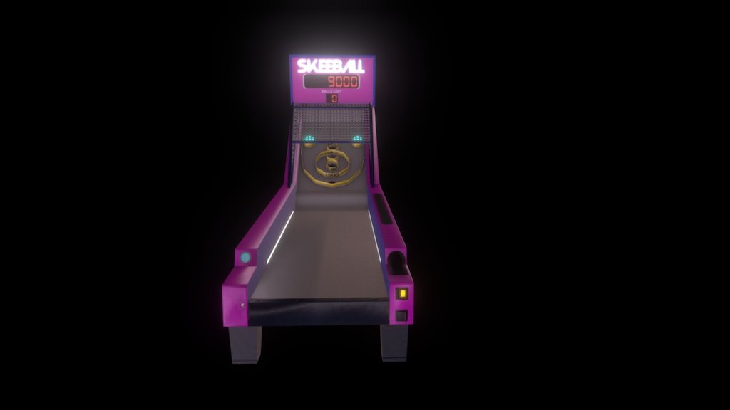 A neon Skee Ball machine. This is a game-ready  model. Part of a larger collection of arcade themed models.

Available at:
http://open-fuse.com/product/skee-ball-game/ - Skee Ball Game - 3D model by Darrell Branch (@OpenFuse) 3d model
