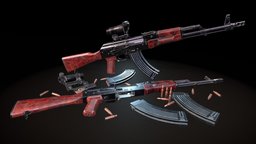 AKM + PK-AS scope scope, akm, rife, pk-as, weapon