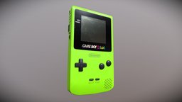 Nintendo Game Boy Color gameboy, videogame, vintage, retro, nintendo, evangelion, gameboycolor, substancepainter, substance, game, blender