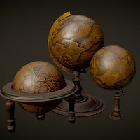 Victorian Globes world, victorian, planet, wooden, globe, videogame, earth
