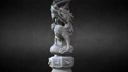 Dragon Column-02 中和廣濟宮 photogrametry, statue, photoscan, dragon