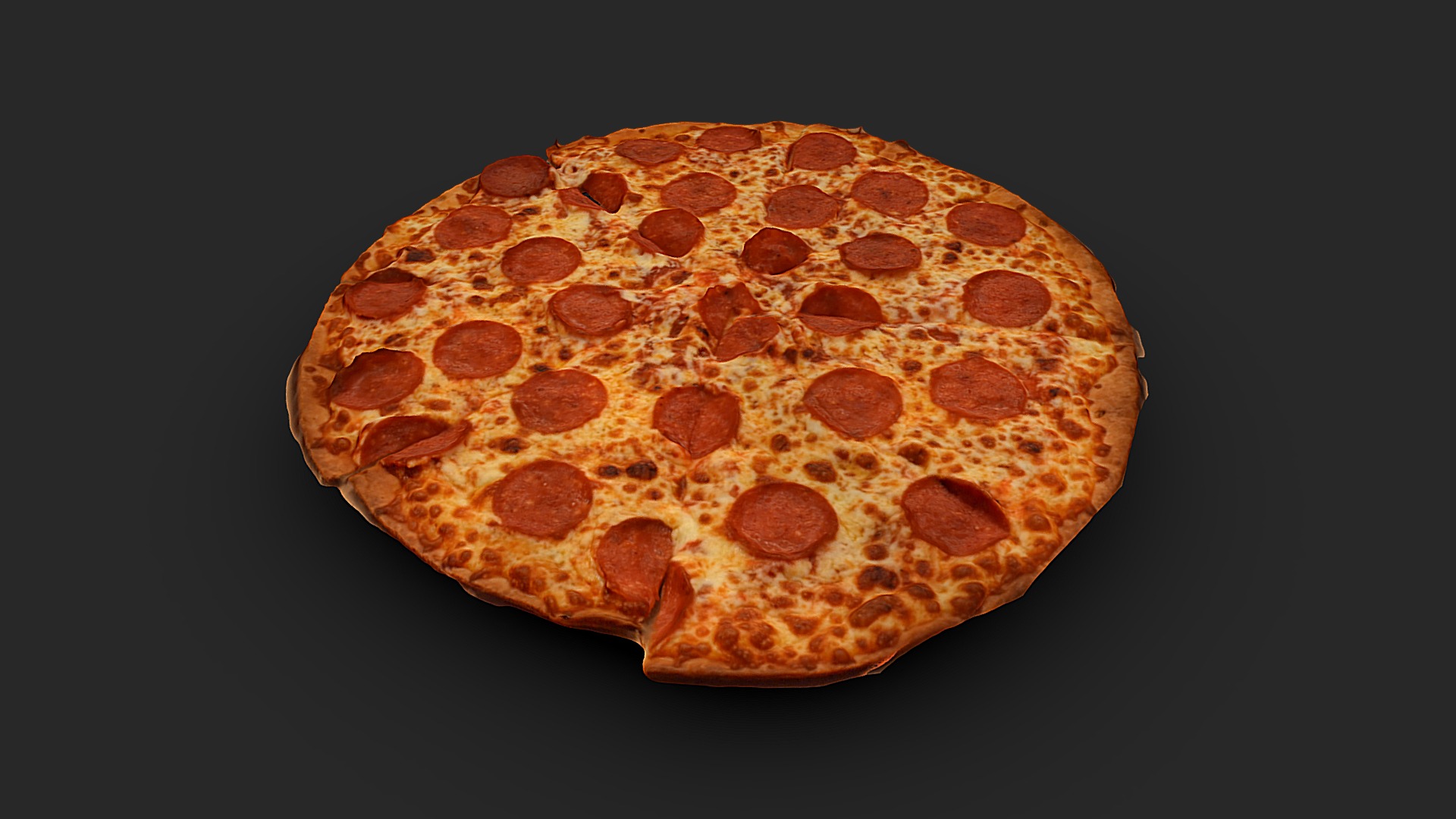 Nothing better than a hot pizza pie when it's snowing outside!

Download this beautiful 3D scanned Thin crust pepperoni pizza model for your 3D / AR / VR projects.

=======================================================================================

This model is available in 2 different formats, so everyone can use it:




fbx. 

gltf.

======================================================================================= 

Vertices: 164.7k.

Model provided as it is, please use Sketchfab’s model inspector to learn more details 3d model