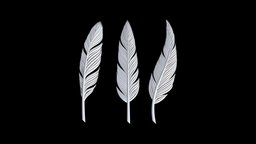 Feather Set bird, print, relief, nature, feathers, bas, feather, sculptures, art, fly, wing