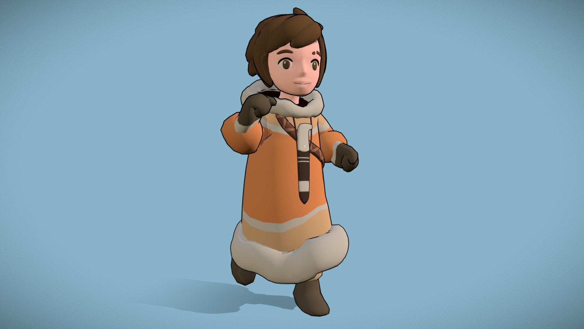 HKU school assignment
We had to make a sidecharacter that would fit the world of Ni No Kuni.
This is Aspen, snowman enthousiast and passionate about his craft.

It has some troubles with shadows within sketchfab and i don't really know how to fix it. It has something to do with the outline mesh 3d model