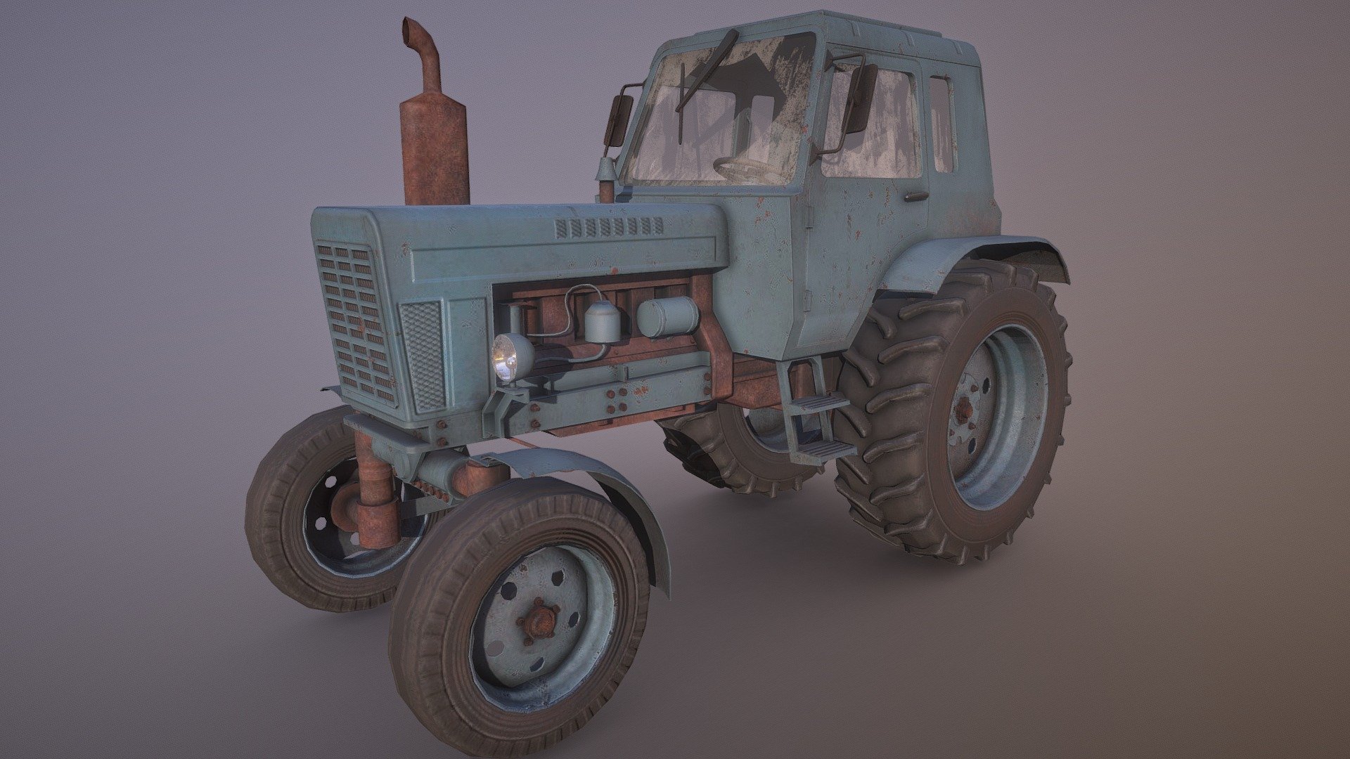 Tractor MTZ-80 Game Ready - Download Free 3D model by GraceOne (@disgarceone) 3d model