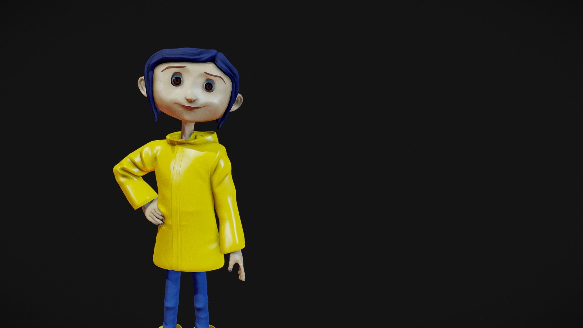 Fanart of Coraline I did, later turned into a 3D print - Coraline Jones - Buy Royalty Free 3D model by Babou (@jukkathewalrus) 3d model