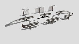 Street Barriers Pack dae, fence, rail, pack, guard, obj, collection, barrier, 4k, fbx, metal, eevee, png, barriers, seamless, baricade, blender, pbr, street, cycles, modular, industrial