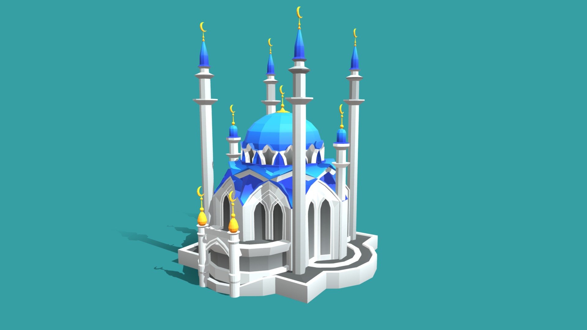 The Kul-Sharif Mosque is the main Juma mosque of the Republic of Tatarstan and the city of Kazan, located on the territory of the Kazan Kremlin. One of the main attractions of the city 3d model