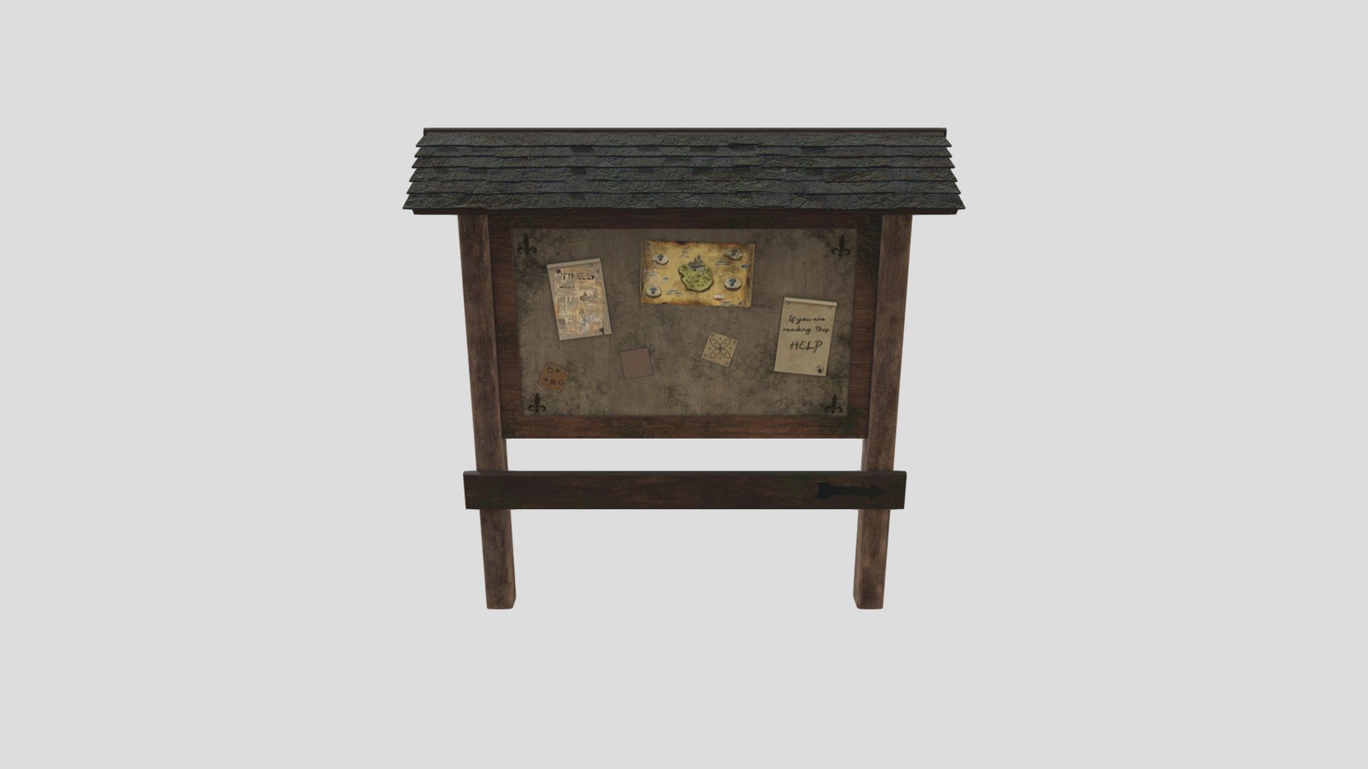 Medieval Notice Board - Download Free 3D model by hannah1205 3d model