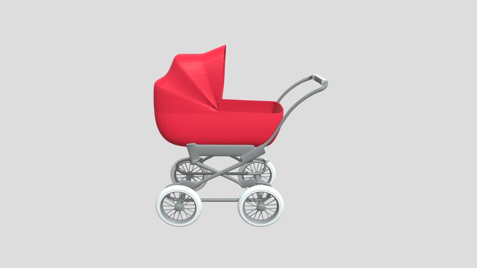 stroller-hipoly - Download Free 3D model by canzian 3d model