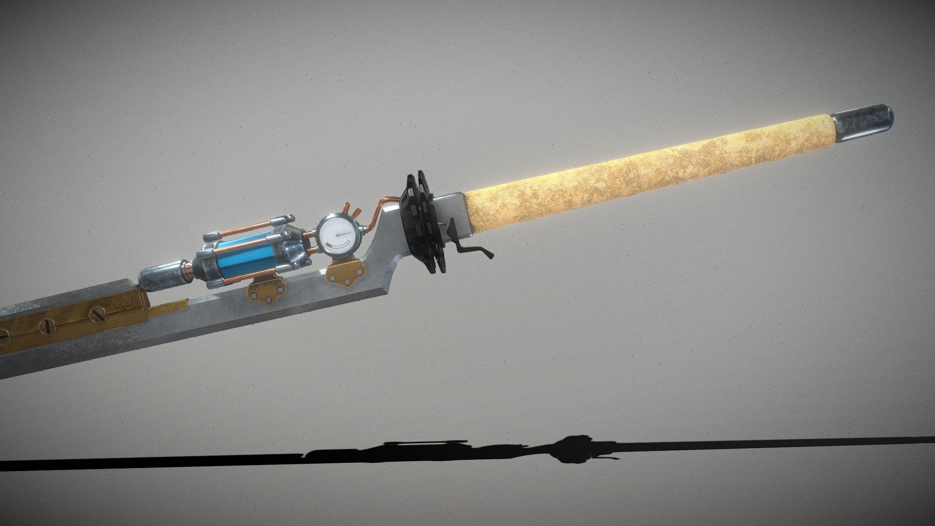 This is a detailed mid-poly steampunk sword. It heats and charges the blade with energy using a steam mechanism (or magic fuel, as you prefer), giving it a power superior to any ordinary sword.
Textures: 4096x4096 - Steampunk Blade - Buy Royalty Free 3D model by Helyeouka 3d model