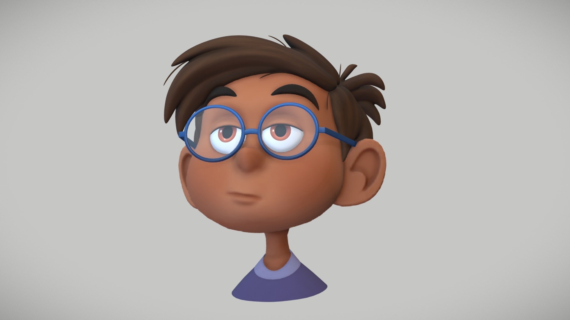 3D stylized face of a child based on a concept art by Luigi Lucarelli.

https://www.artstation.com/artwork/g0q3Zx - Indifferent Boy stylized - Buy Royalty Free 3D model by efrenfreeze 3d model