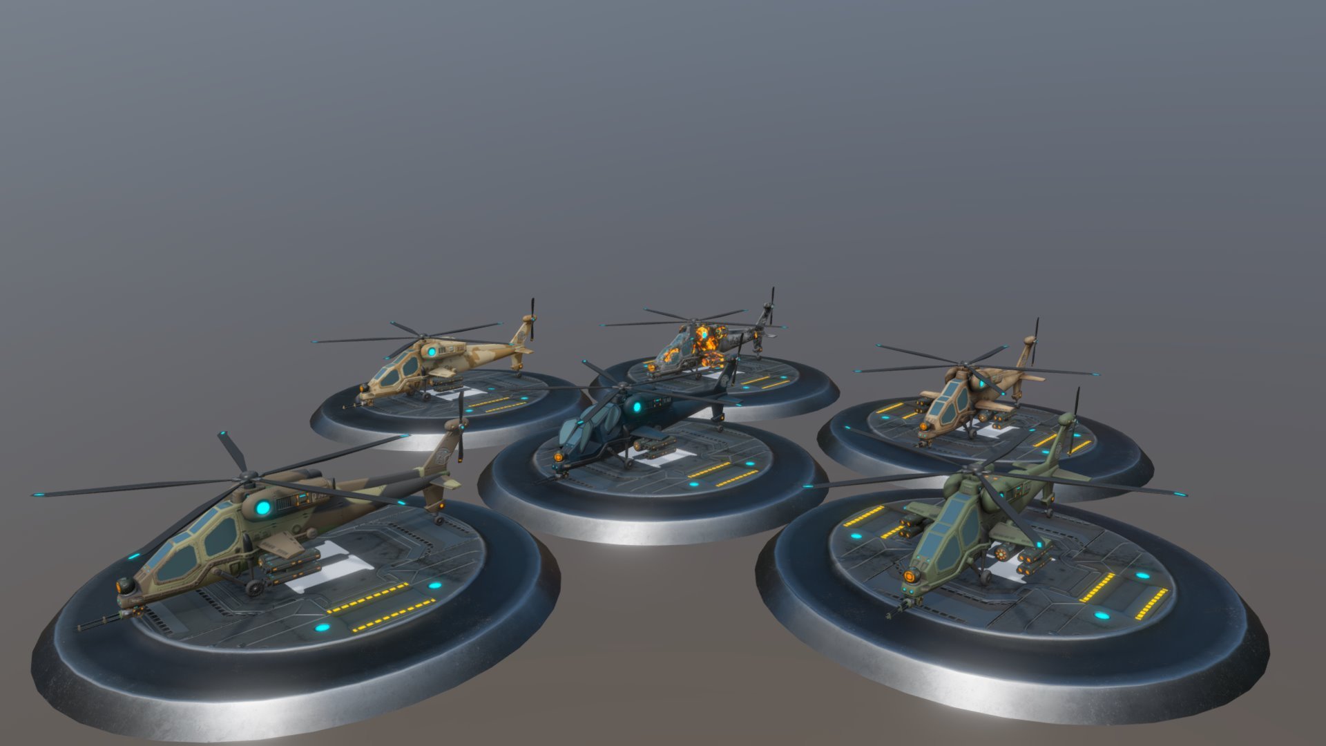 6.5k triangles count rigged  game ready attack helicopter.Model orginal name &ldquo;Atak-Turkish air force