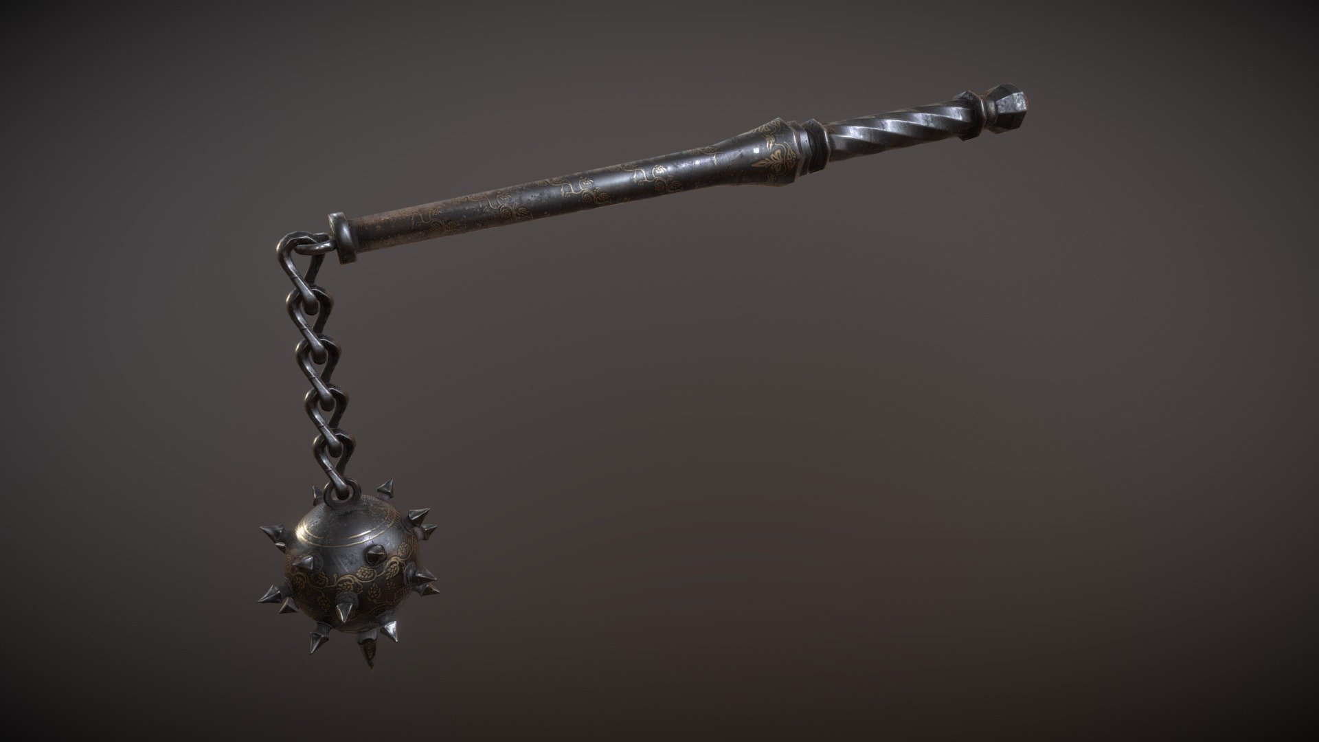 Low poly antique flail with detailed normal map and PBR textures. 
Ideal for real-time 3d model