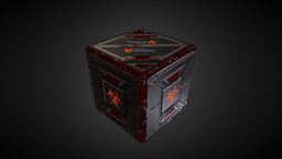 Low-poly sci-fi сontainer props, box, game-asset, low-poly, asset, pbr, sci-fi, container
