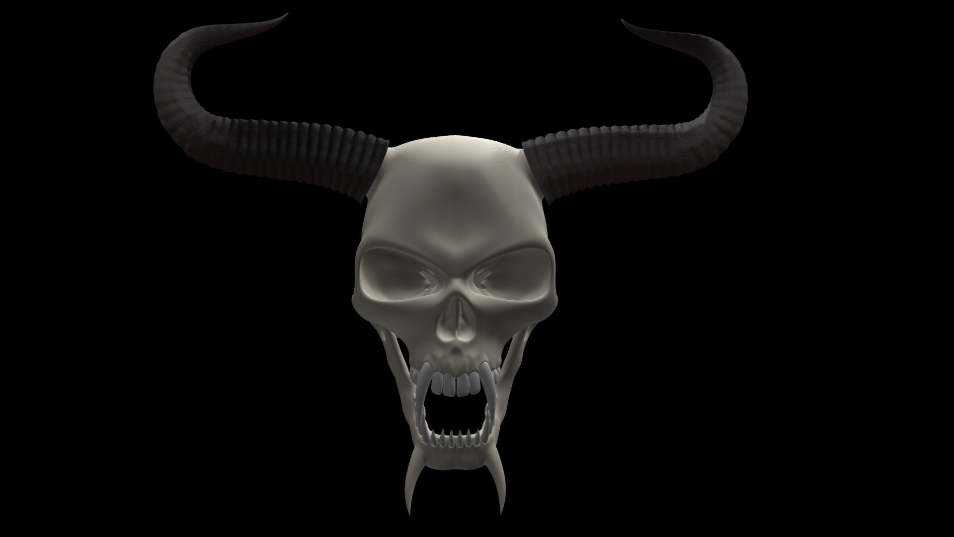 Demonic horned skull - 3D model by ivan_jp 3d model