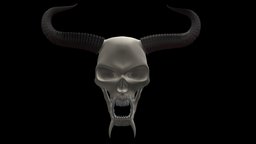 Demonic horned skull