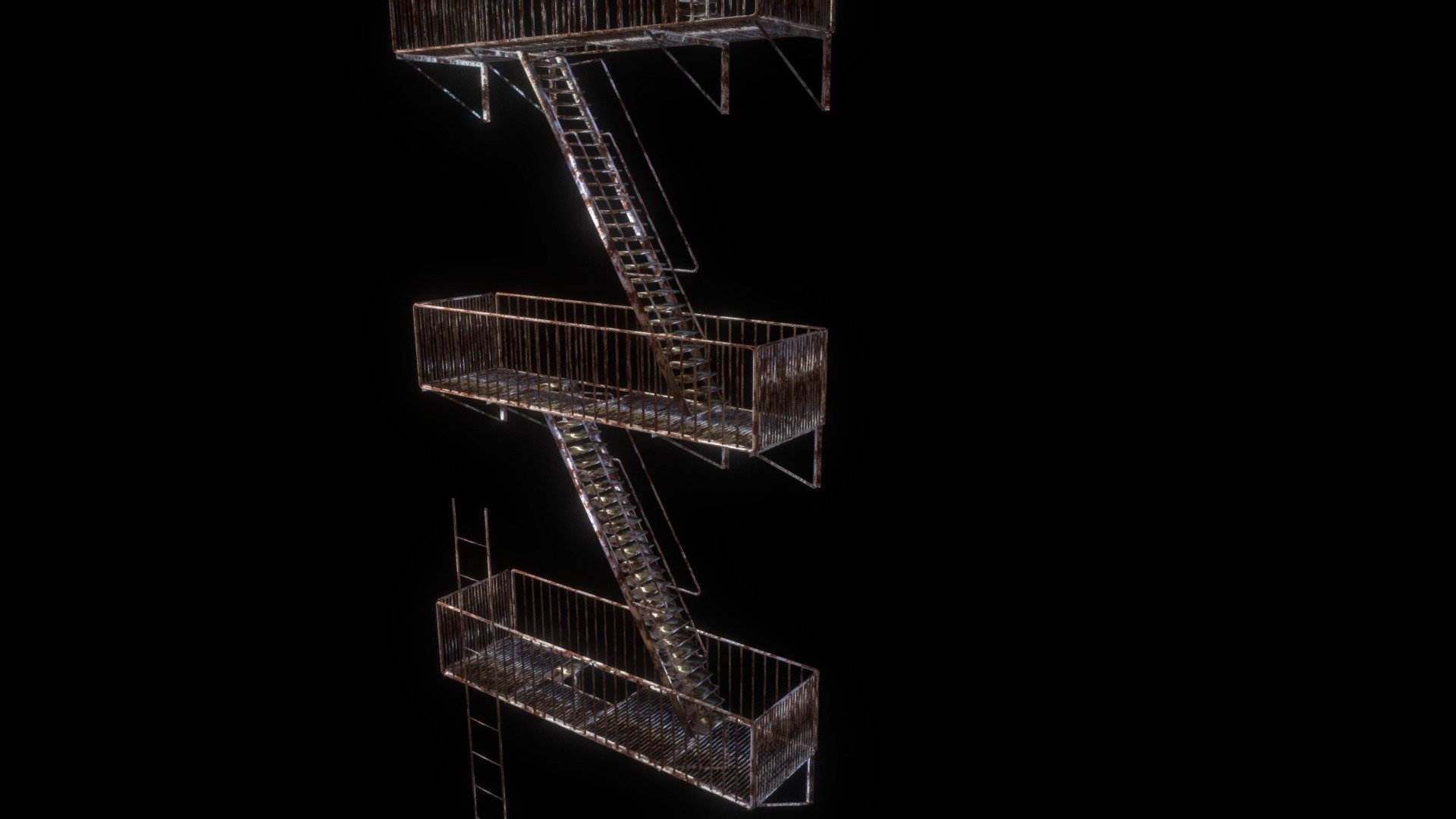 Version 1.2 (UPDATE)

American fire escape stairs, modeled with Blender and testuring with Substance Painter.

5.000 Faces for floor.

1024/4k textures - Fire escape stairs - Buy Royalty Free 3D model by BurrowToTheMoon 3d model
