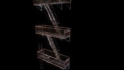 Fire escape stairs prop, asset, game, gameasset