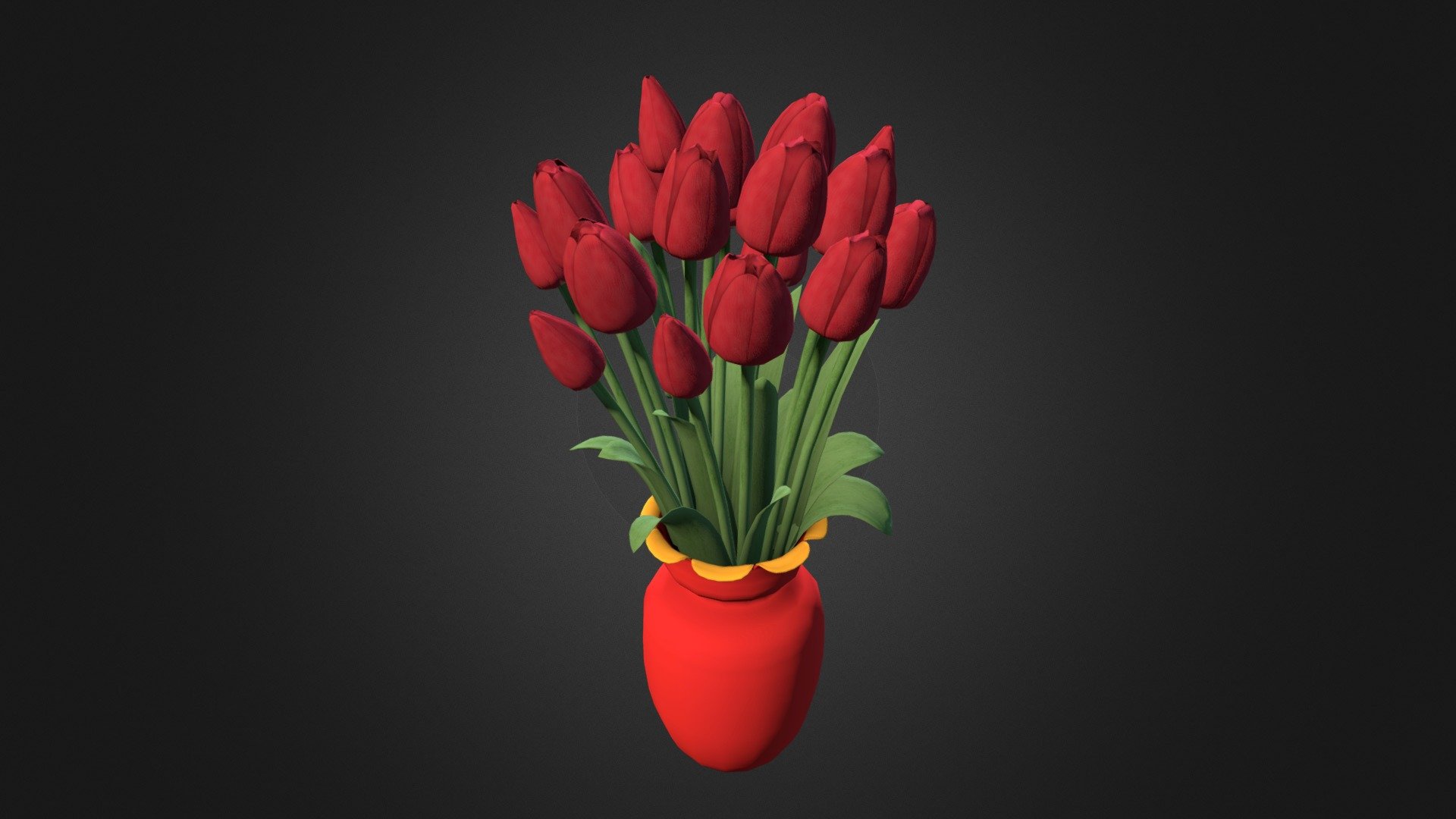 Tulips model and Textures 3d model