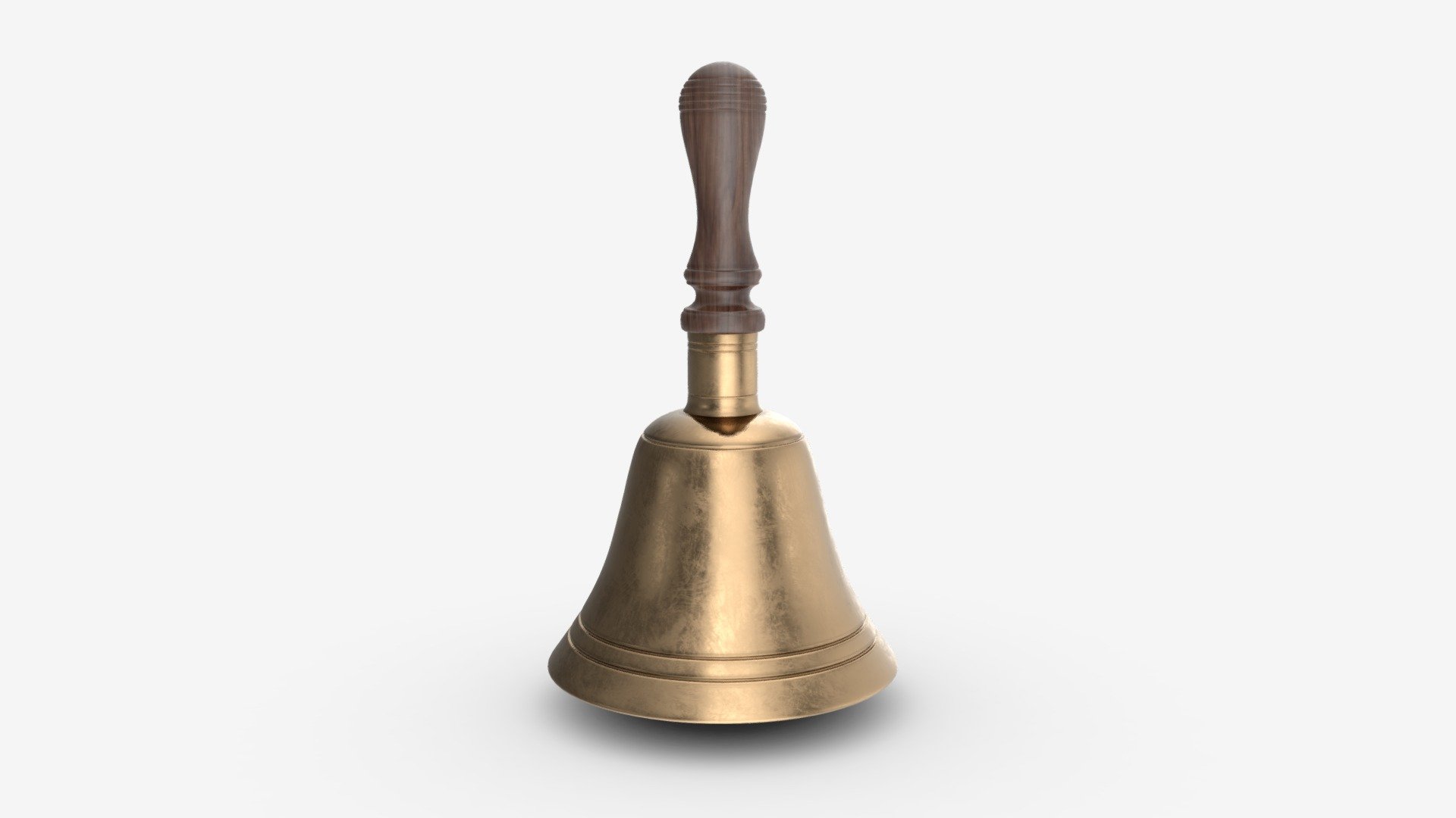 Old Brass School Hand Bell - Buy Royalty Free 3D model by HQ3DMOD (@AivisAstics) 3d model