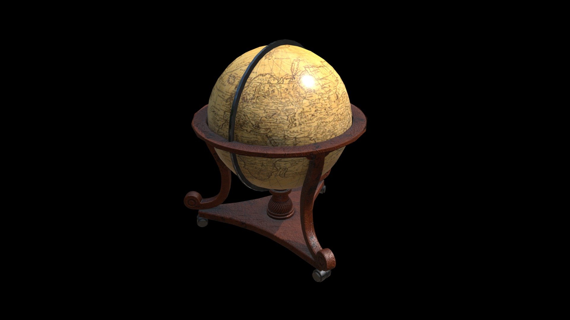 Medieval globe 3D model optimized for games and web - Medieval Globe - Buy Royalty Free 3D model by BANDANNA (@BAND_ANNA) 3d model