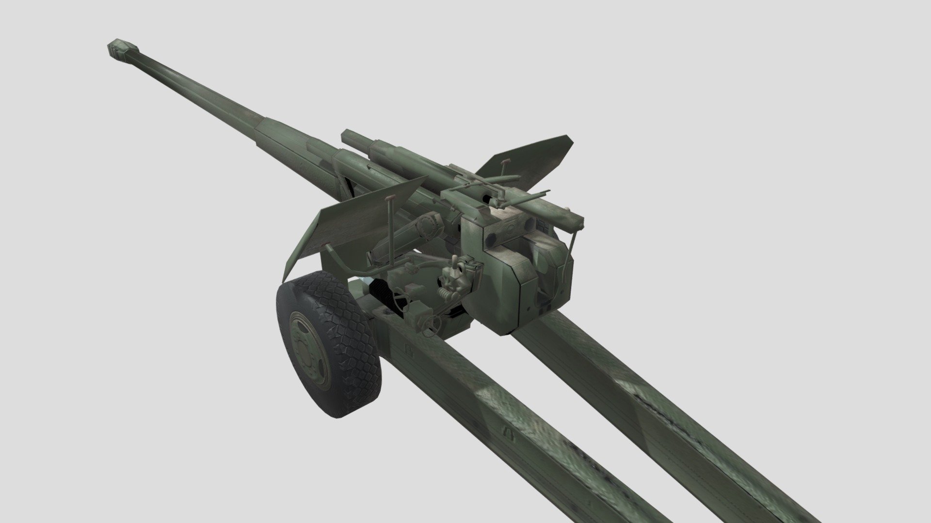 Model of a Soviet-made howitzer msta-b - howitzer 2a65 msta - Download Free 3D model by fabertibler 3d model