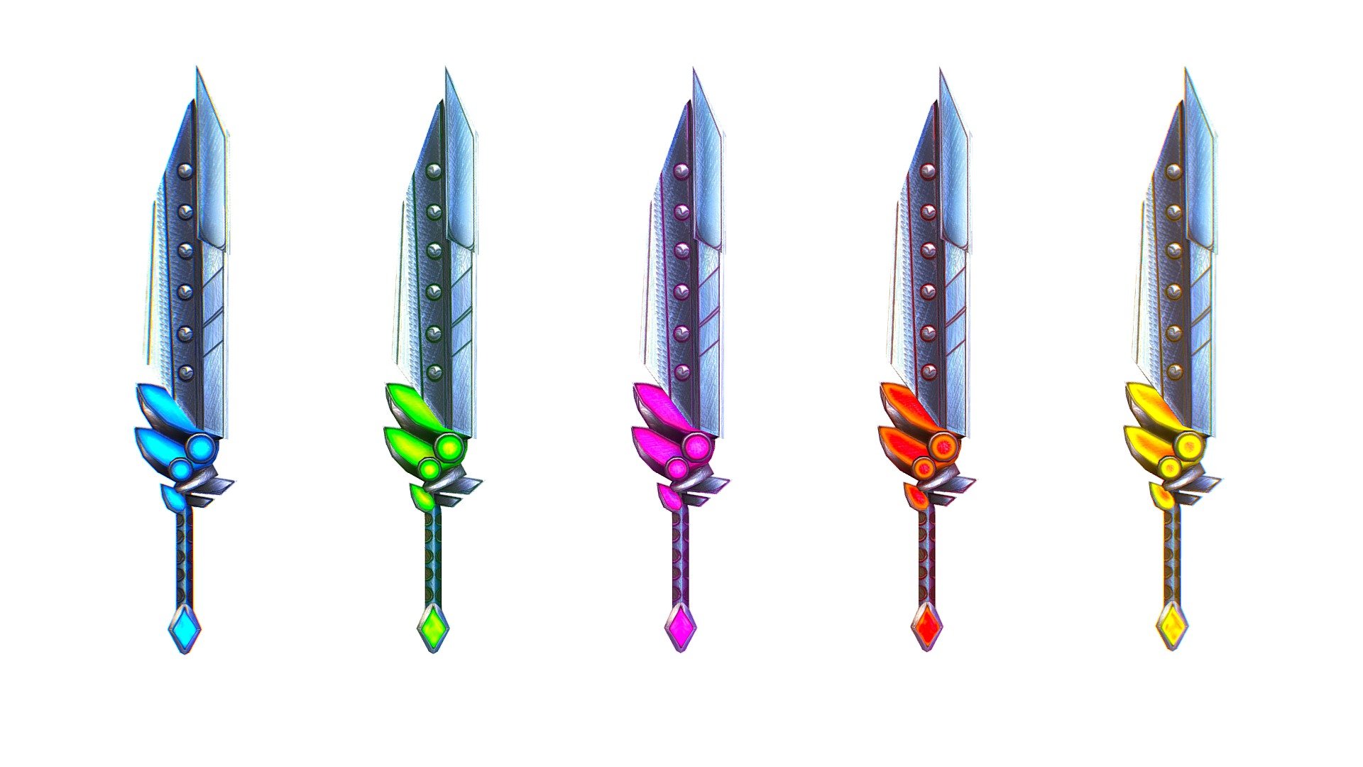 a set of cutting weapons  - 3dsMax /  PSD  and Concept File included 3d model