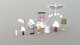 Lamp Pack | Blender-UE5-C4D-3DS-max | 12 lamp, pet, pack, fbx, substancepainter, blender, chair
