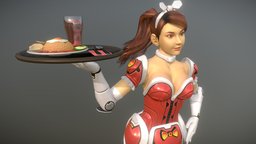Special Fried Rice food, , android, waitress, icetea, beverages, girl, robot, friedrice, sunnysideup