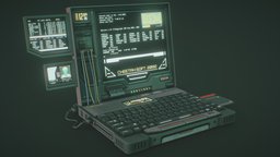 Cyberpunk Laptop computer, computers, future, laptop, cyberpunk, display, science-fiction, substancepainter, substance, scifi, sci-fi, futuristic, screen