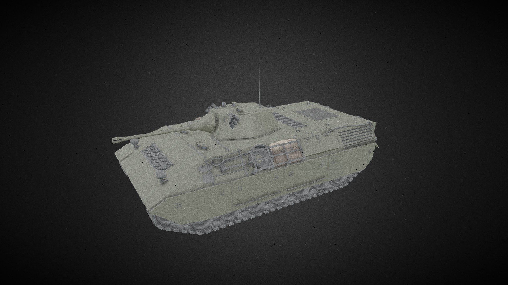 A version of my previous upload that's a bit smaller and has a Puma turret. And again, this is only the model. No textured renders yet. If I come around to making those renders they'll be available on my ArtStation: https://www.artstation.com/artwork/AlQ0Zy 3d model
