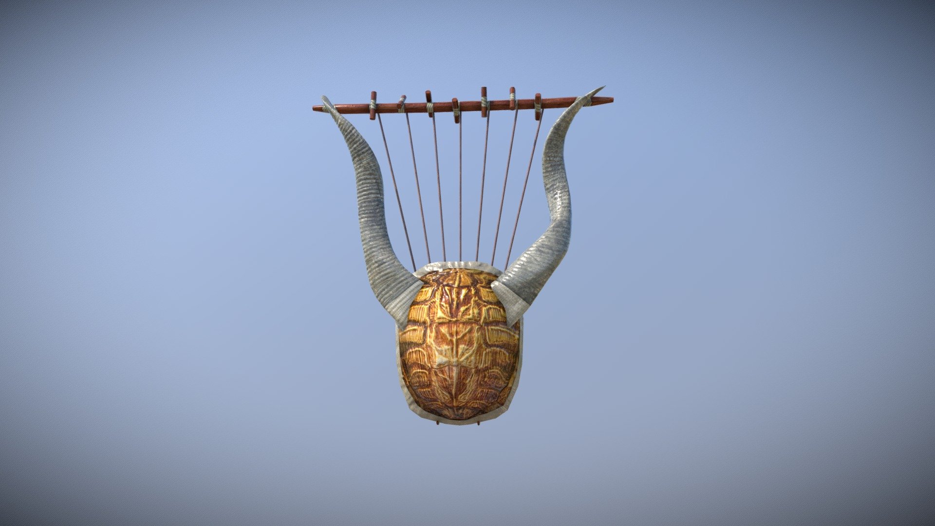 The lyre is a string instrument known for its use in Greek classical antiquity and later periods 3d model