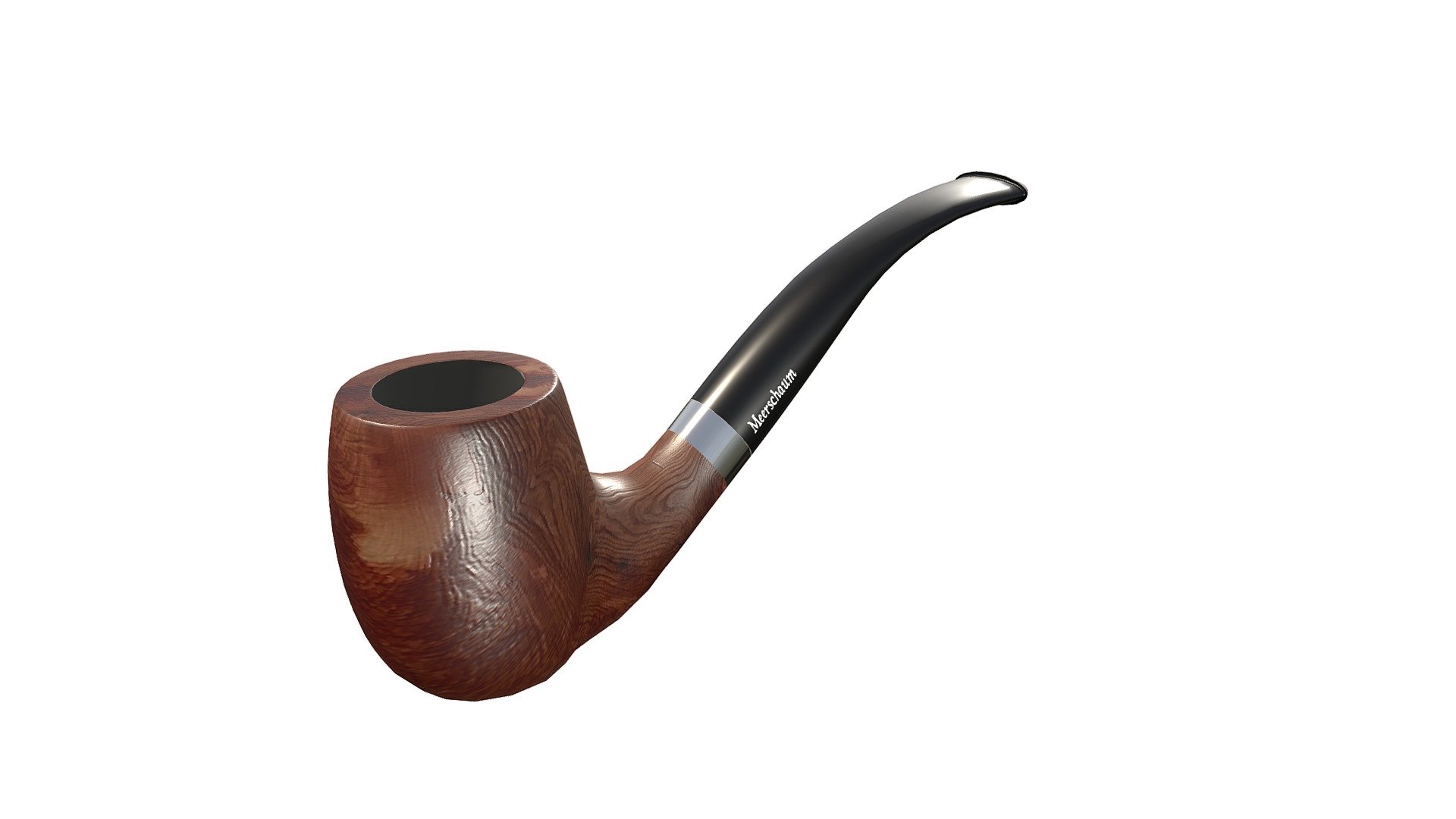 A traditional bent billiard shaped tobacco pipe. This pipe features an attractive sandblasted finish on the briarwood. A full set of PBR textures were used to detail this model, all measuring 2048px by 2048px. This model may be used in a variety of real-time applications or may be subdivided for pre-rendered scenes.

Features: 




All quad geometry, no tris or n-gons. 

High quality 2048px by 2048px textures for PBR workflows (Albedo/Color, Normal, Roughness, Metalness &amp; Ambient Occlusion). 

Albedo/Color texturing sourced from a real piece of ash wood photographed by Meerschaum Digital. 

Geometry is subdivisible for a photorealistic result for pre-rendered applications. (7,792 polygons at Level 1 &amp; 31,168 polygons at Level 2). 

Organized, Non-Overlapping UV Map
 - Grovemont 130 Tobacco Pipe - Buy Royalty Free 3D model by Meerschaum Digital (@meerschaumdigital) 3d model