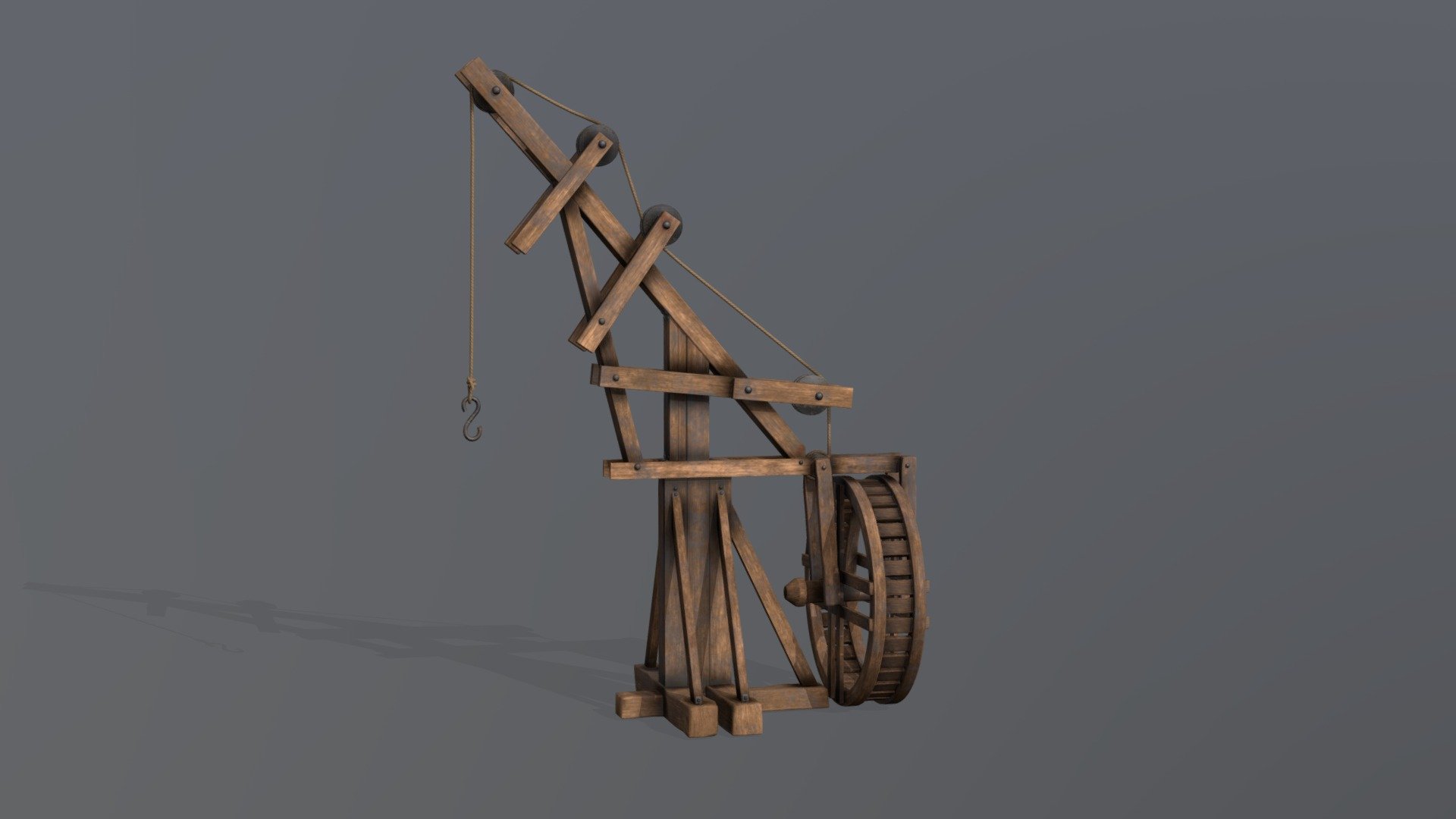 Medieval Wooden Crane - Download Free 3D model by rautkrutant055 3d model