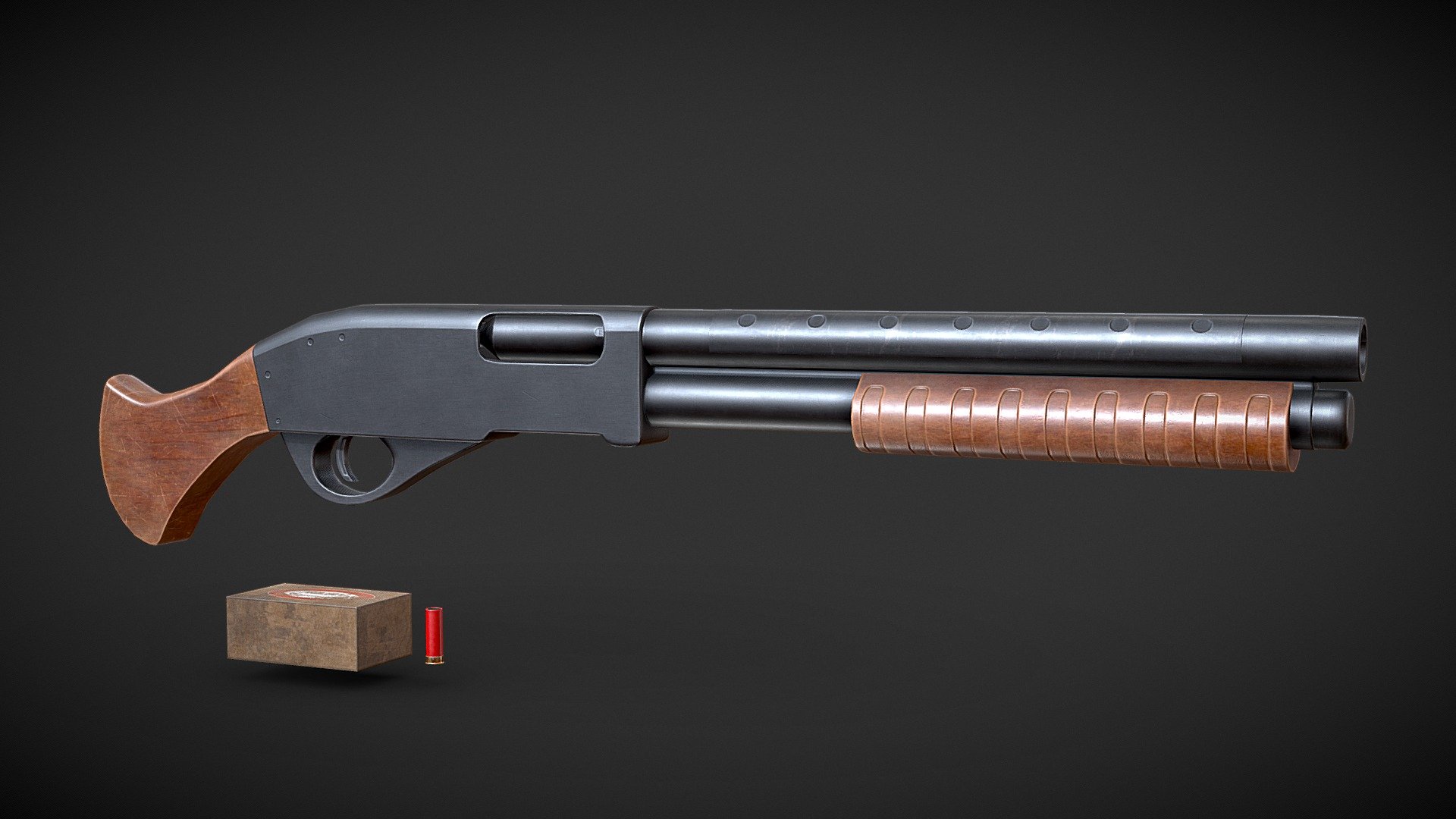 MODEL

-Shotgun, ammo, ammo box

MADE

-Made in blender, 

Texture in Substance painter PBR:

Shotgun-2048k 

Ammo-1024k

TRIS

-Low Poly Shotgun 3.6k, ammo 300 tris - Shotgun Low Poly - Download Free 3D model by majkeloon 3d model