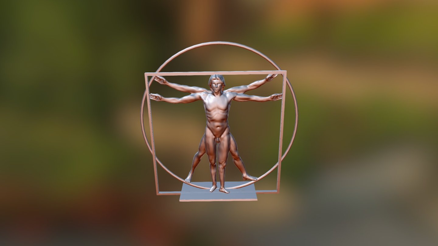 DaVinci - The Vitruvian Man - Download Free 3D model by Fri (@manhiac) 3d model