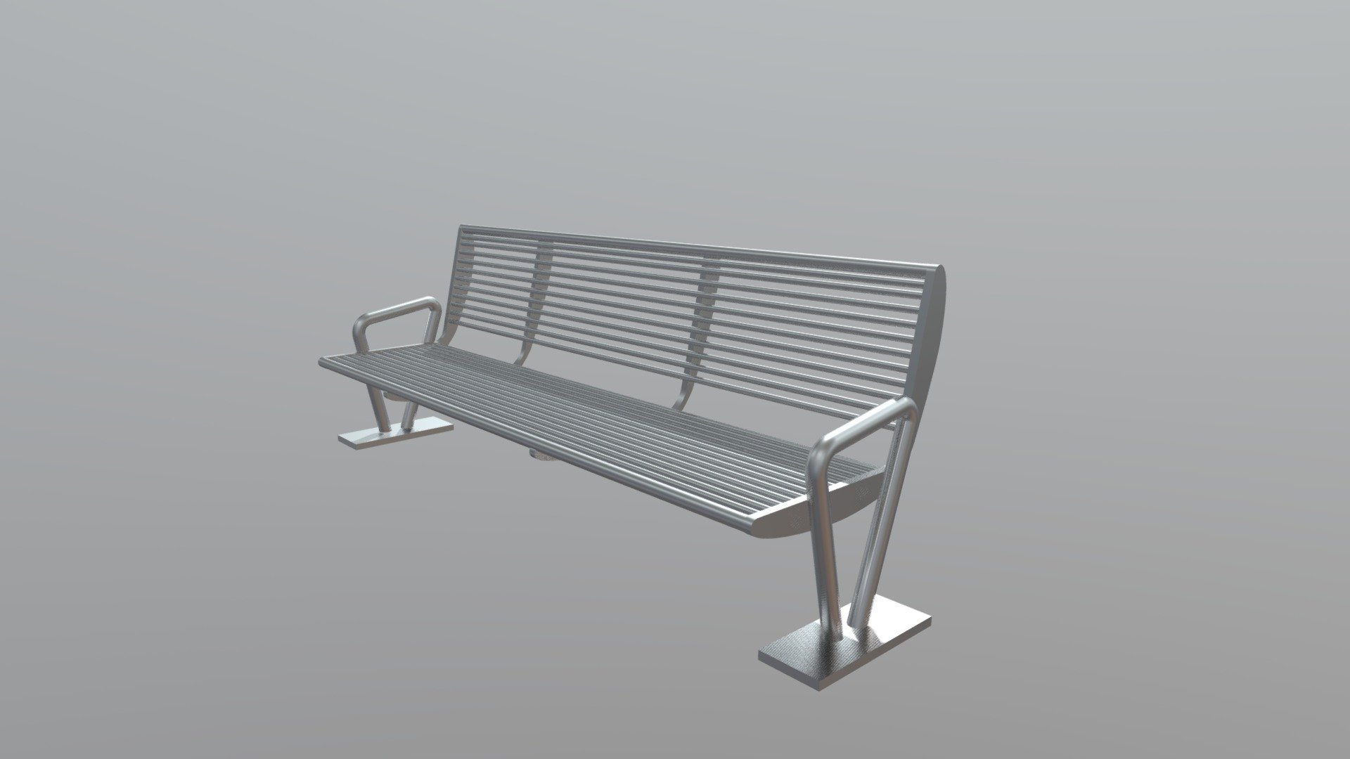 metal seating public transportation - metal seating - 3D model by dinmat 3d model