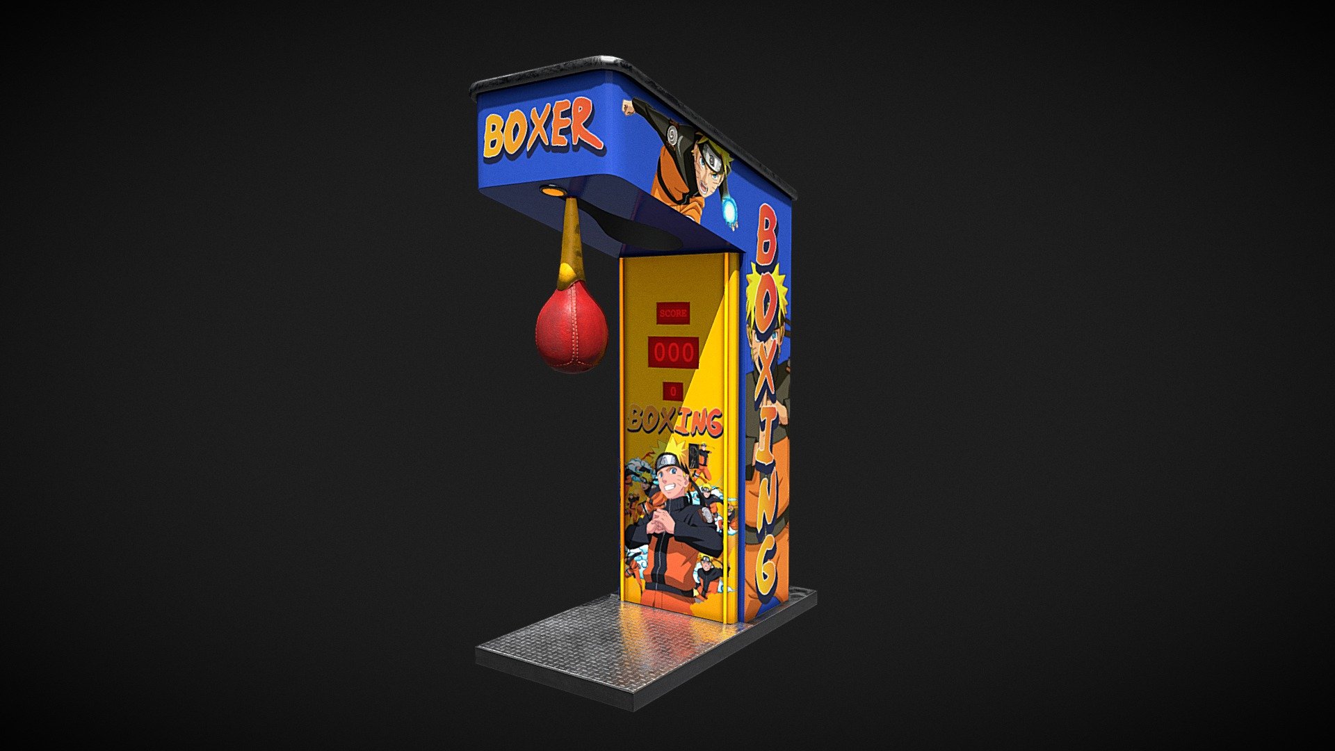 A boxing arcade machine, made some time ago. Ready to use in games, the  bag is a separate object, can be animated &amp; used in VR 3d model