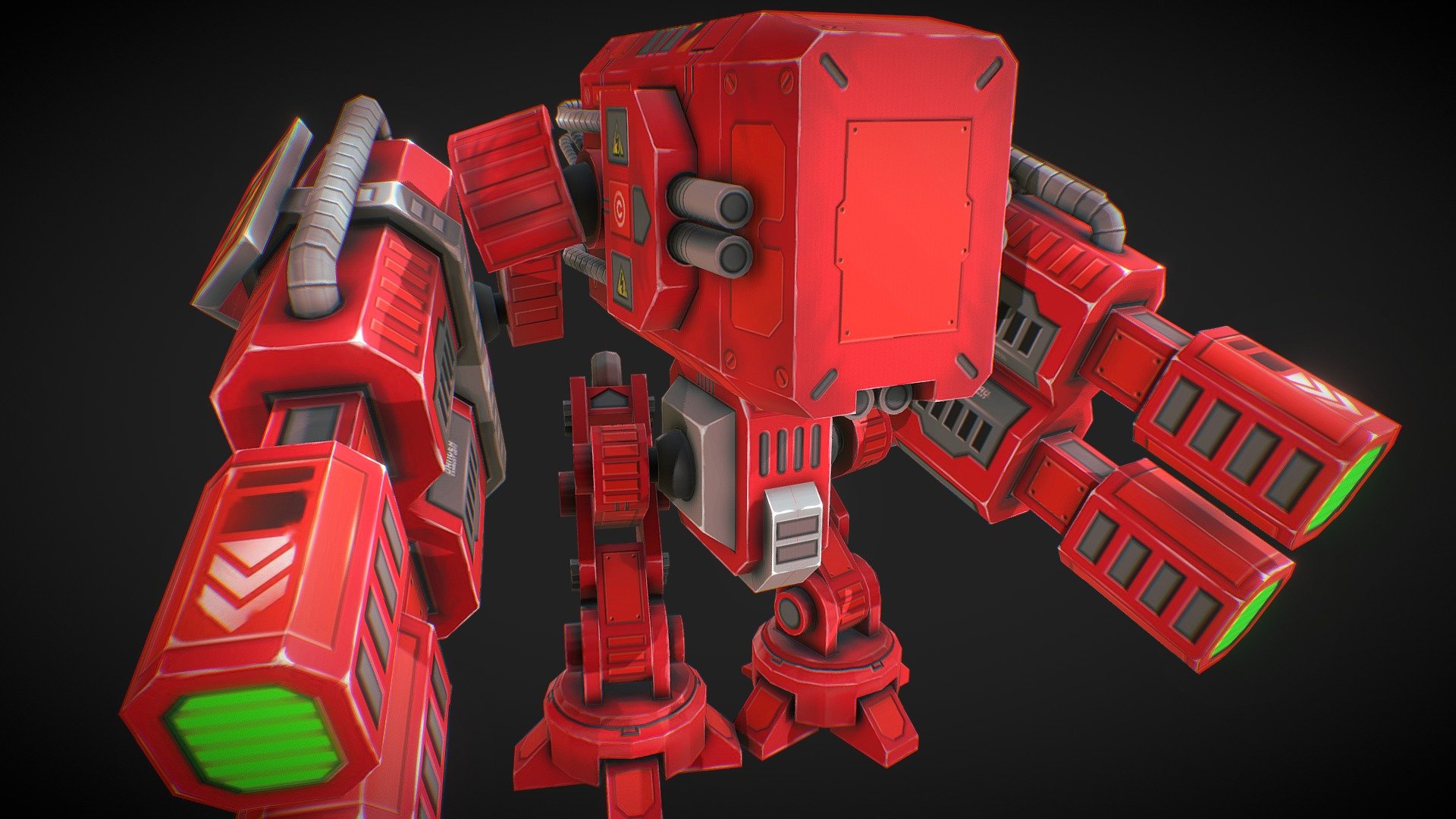 A low poly mech made for fun and practice! - Low Poly Mech - Buy Royalty Free 3D model by psychrome 3d model