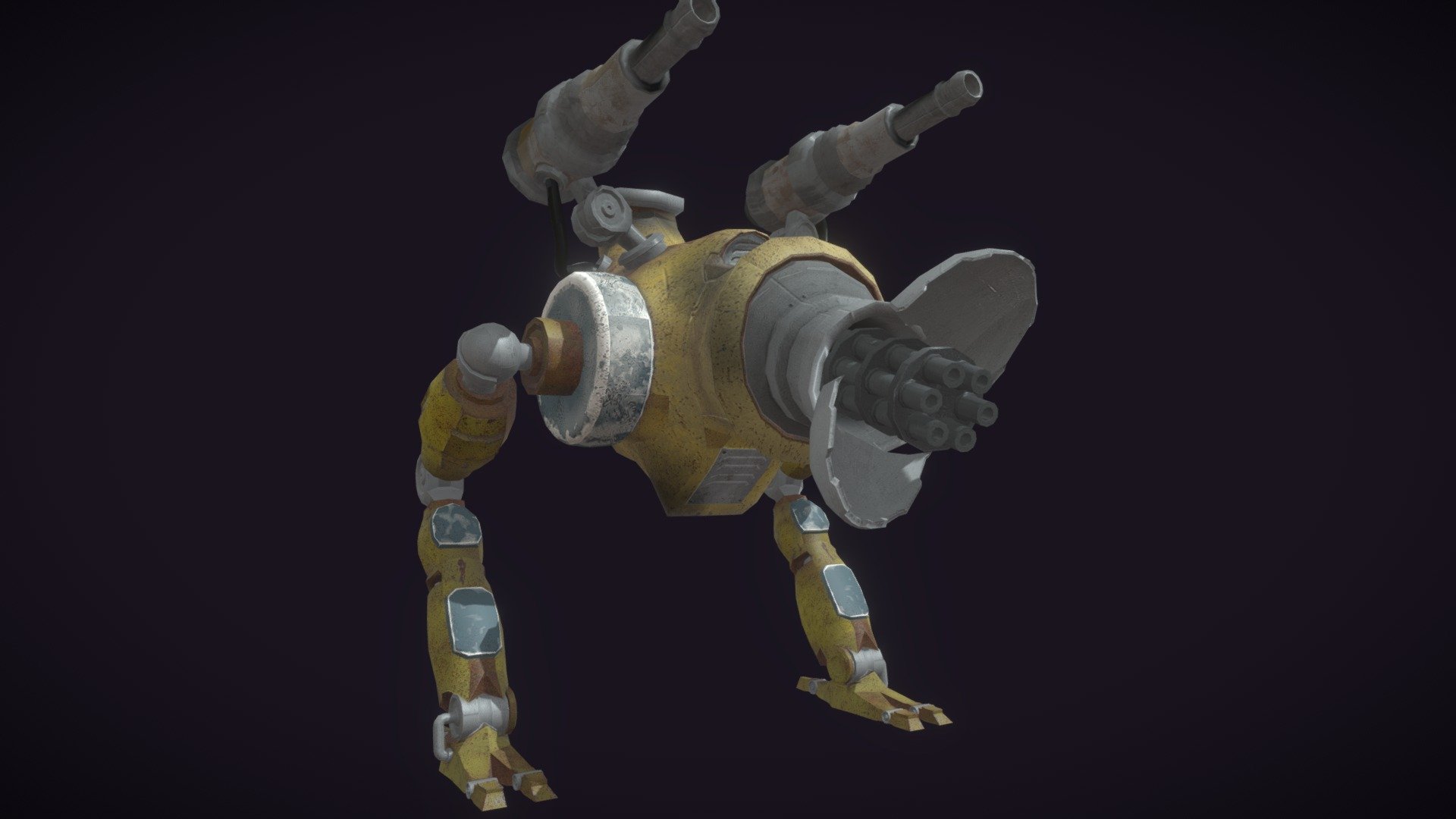 A worn down attack robot from a war long past. This is my attempt at freestyling a robot with only minimal concept sketches. It was good practice and I think it turned out pretty well! - Old War Robot - 3D model by PatMacc 3d model