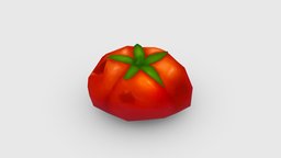 Cartoon rotten tomato Low-poly 3D model