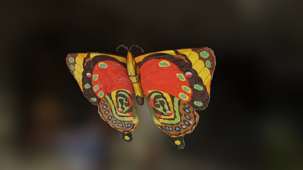 Butterfly Kite - 3D model by quanghuykt99 3d model