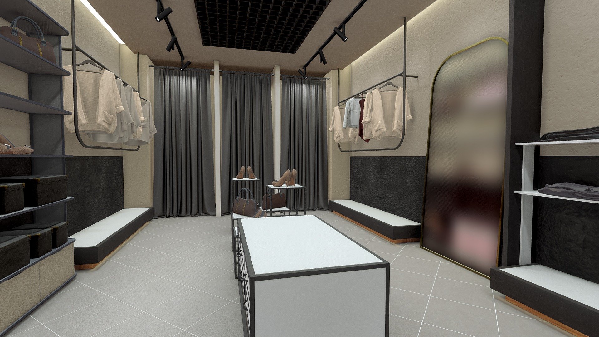 Escena de un local de ropa - Simulador - Local de Ropa - Buy Royalty Free 3D model by Inmersivo S.A.S (@tangibledesign) 3d model
